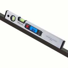 Alat Pengukur Sudut Digital Perak dengan Lampu Latar LCD, Busur Derajat 225° 16 Inci & Waterpass/Gelembung Vertikal, Baterai Tidak Termasuk - A - View 5