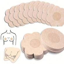 100pcs/10pcs Disposable Seamless Breathable Self-Adhesive Invisible Bra Pads, Lingerie Accessories, Wedding Accessories - Yellow - View 1