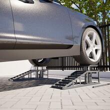 2-Piece Car Ramp Set, Height-Adjustable Car Ramps, Car Jack, Loading Ramps For Cars, Lifting Platform (Grey). - 1 - View 9