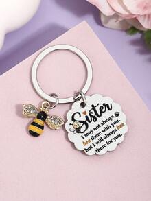 1 buah/3 buah Gantungan Kunci Sister Bee, Gantungan Tas Bergelombang dengan Pesan "Always Bee There For You", Hadiah Thanksgiving dan Natal untuk Saudari, Aksesori Tas - MultiWarna - View 9
