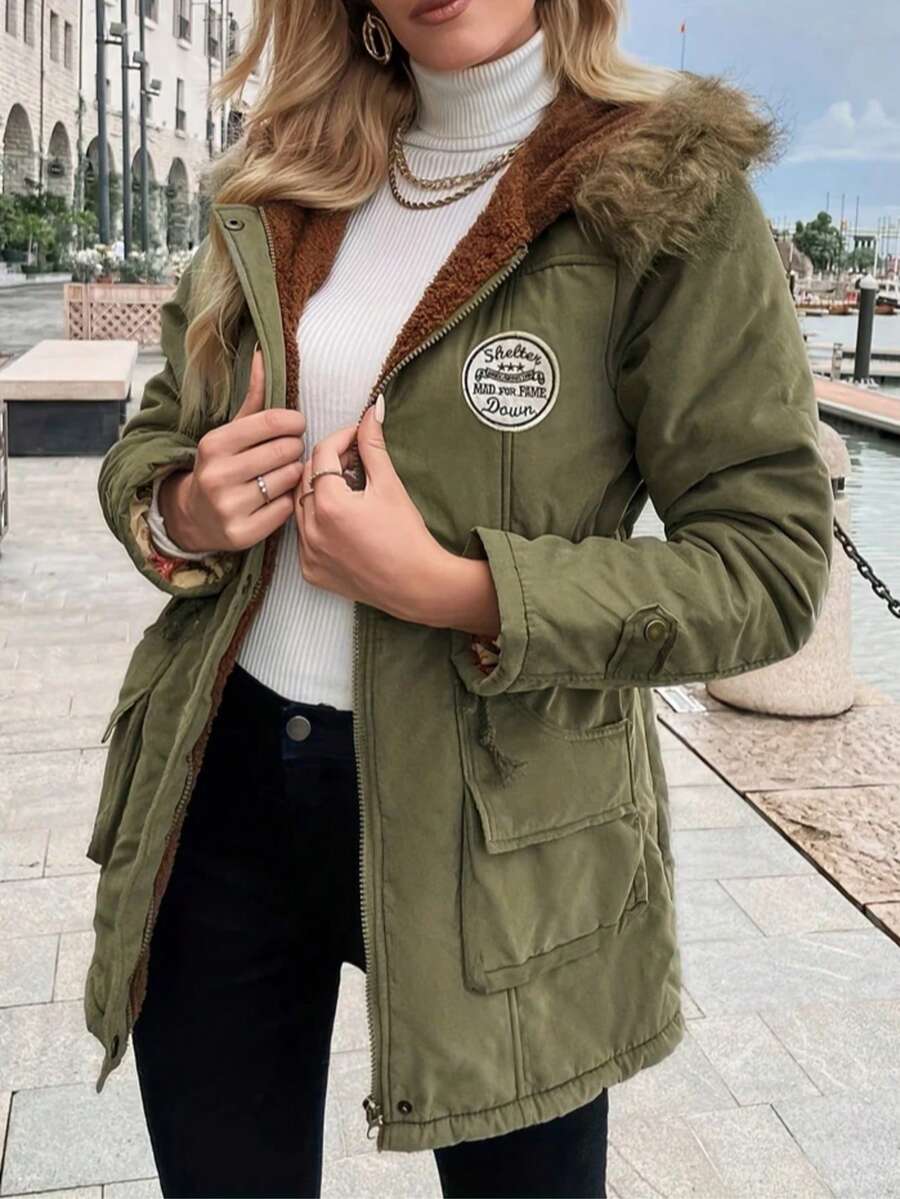 Women Winter Coats - Green - View 1