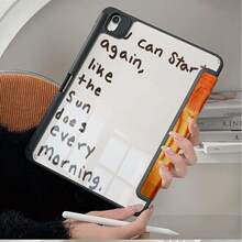 1pc Orange Sunset Handwritten Inspirational Quote Print Tablet Case With Pen Slot, Multi-Angle Magnetic Stand With Auto Sleep/Wake,Tablet Case Compatible With IPad PRO/AIR, Compatible With SAMSUNG,Compatible With XIAOMI Pad 5/6/7,Compatible With Huawei Matepad - Multicolor - View 6