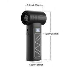 SULVGO 2*1300mAh Powerful Turbo Fan With Smart Display – 120000 RPM, 4 Speed Levels, Includes 5 Nozzles & High-Capacity Battery; Ideal Portable Cleaning Tool For Computers, Keyboards, Cars, And Outdoor Spaces; Perfect Holiday Gift - Handheld - View 3