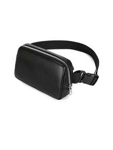 High End Soft Leather Small Chest Bag For Men, Simple Retro Horizontal Carry Bag, Casual Cycling Shoulder Crossbody Bag - Black - View 4