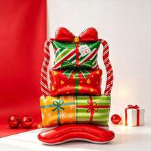 One-Pack Giant Christmas Gift Box With Base, Aluminum Foil For Making Balloon Animals. Perfect For Holiday Decorations, Christmas, Birthday Parties, And Home Decor. - Christmas Gift Box - View 3