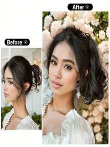 10InchSynthetic Ponytail Claw Clip Ponytail Extensions Short Curly Ponytail Ladies Black Brown Hair Clip For Women - Multicolor - View 4