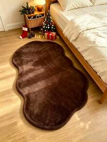 1pc Autumn/Winter Faux Rabbit Fur Design Decorative Rug Mat - Luxury Decor, Plush Feel Rug, Decorative Carpet, Bedroom Decoration, Small Rug, Carpet, Home Decor, Living Room Rug, Living Room Small Rug, Bedroom Rug, Living Room Home Decor, Outdoor Rug, Washable Rug - Multicolor - View 4