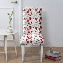1/2/4/6 buah Sarung Kursi Motif Natal, Sarung Kursi Dekoratif Anti Debu Elastis Penutup Penuh dengan Motif Kartun Suasana Liburan - Beraneka warna - View 6