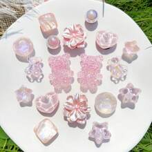 18pcs Pink Bear, Heart, Star DIY Shoe Decorations Cute ABS Plastic (ABS Resin) Animals Home All Seasons - Pink - View 4