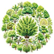 50Pcs Green Tree Sticker Kit, Tropical Palm,Leafy Shrub & Fruit‑Bearing Tree Waterproof Decals, For Art Diary, Scrap Album, Tumbler, Laptop, Phone Shell, Fresh Natural‑Style Embellishment, Nature‑Lovers Handout Treats - Irregular Shape - View 7