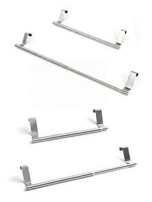 1 cái móc treo khăn cho cánh tủ bếp chậu rửa, giá treo cửa tủ bếp không cần khoan, giá treo khăn ngăn kéo, có màu đen/bạc/trắng - Bạc - Xem 10
