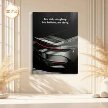 1pc Including The Introduction "No Risk, No Glory, No Failure, No Story," And Accompanied By A Rear-View Image Of A Sports Car, It Is Perfect For Decorating The Living Room, Office, Garage, Men's Private Space,Vintage Frameless Wall Arts Posters - 111 - View 6