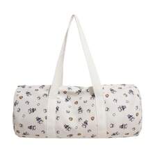 Cartoon Bear Print Cylinder Duffle Bag, White Large Capacity Portable Shoulder Bag Casual Gym Overnight Weekender Travel Bag - Multicolor - View 13