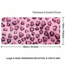 Pink Heart Leopard PU Leather Desk Mat, Large Waterproof Anti-Slip Mouse Pad, Easy Clean Desktop Protector For Office Study Makeup Gaming - View 14
