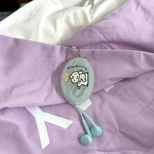 1 túi đựng tai nghe mini PVC hình thiên thần hoạt hình dễ thương, ví đựng xu oval cầm tay dạng móc treo, quà tặng nhỏ cho tai nghe - Một kích cỡ phù hợp cho tất cả - Xem 4