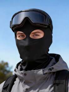 Balaclava Hat Cycling Face Mask, Ice Silk Windproof Headband, Three Hole Full Face Mask, Unisex Thin Version, Suitable For Hunting, Cycling, Skiing - Black - View 7