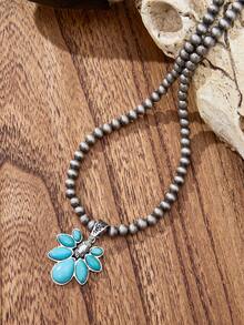 luodee Western Vintage Country Style Beaded Turquoise Necklace, Bohemian For Women, Versatile Jewelry Accessory For Cowgirls, Women's Gift - Multicolor - View 3