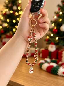 1pc Christmas Casual Cute ABS Plastic (ABS Resin) Car Keychain, All-Season Universal Keychain Pendant, Christmas Gift - Multicolor - View 8