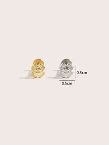 1pc Fashionable Small Diamond Clover Stainless Steel Stud Earrings Suitable For Women's Daily Wear - Four Leaf Clover - View 5