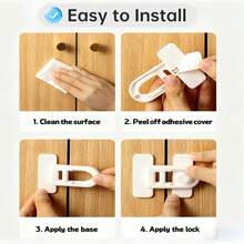 1pc Easy Installation Self-Adhesive Refrigerator / Oven Safety Lock - No Drilling Required, Child Safety Design, Equipped With Strong No-Trace Adhesive Sticker, Strong Back Glue, No Residue When Removed Child Safety Lock - Multicolor - View 3