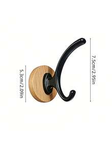 Wood Base Kitchen Wall Hooks, Multi‑Purpose Hanging Rack To Organize Kitchen Utensils And Save Counter Space, Holds Kitchen Towels, Small Pots, Whisks And Herb Bundles. Drill‑Free Adhesive Installation, Perfect For Home Kitchen Wall - Multicolor - View 3