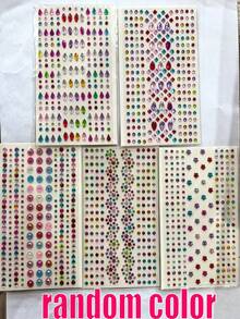 5pcs/4pcs/3pcs/2pcs/1pc, 3D Rainbow Rhinestone Face Gem Stickers, Acrylic Shiny Heart Star Stickers, Self-Adhesive Diamond Design, Suitable For Makeup And Clothing, Multi-Color Rhinestone Face Gems, Perfect For Valentine's Day, Holidays, Parties And Events. - Multicolor - View 10