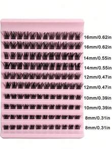 Cluster False Eyelashes, 8-16mm Length, Thin And Natural, Fluffy Effect, Suitable For DIY Lash Extensions, Made Of High-Quality Synthetic Material - D - View 5
