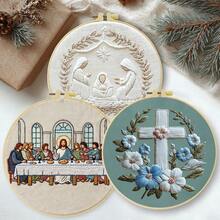 Characters Embroidery Kit For Adult Beginners. Includes Manual, Printed Fabric, Hoop, Needles, Threads & Stitch Guide. Great Home Gift For Women. Size: 15x15cm/5.9in Or 20x20cm/7.9in. - Characters - View 3