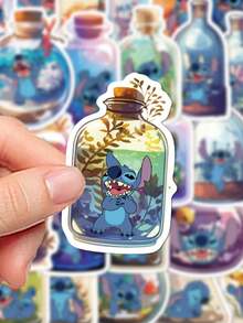 Disney 50pcs Stitch Stickers For Bottle Decoration, Scrapbook, Diary, Planner, Luggage, Envelope, Greeting Card, Notebook, Tablet, Water Bottle - Multicolor - View 8