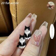 2/1pc Cute Black Cat Pattern Toilet Flush Button, Decorative & Functional Toilet Tank Presser, Nail Protector, Perfect For Bathroom Upgrade, Cute Black Cat Pattern Toilet Flush Button, Toilet Press Converter - Multicolor - View 7