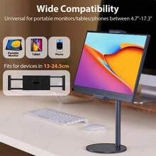 Portable Adjustable Monitor Stand, Foldable Desktop Stand With Clamp Base And Adjustable Height/Angle, Suitable For Phones, Tablets, Laptops, Can Be Clamped To Desk, Bedside, Travel Use, Suitable For Smartphones, E-Readers - New Arrival - View 6