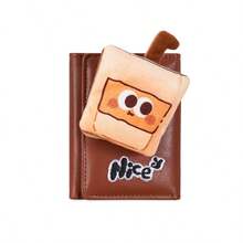 Kawaii 3D Toast Bread Decor Trifold SmallWallet, Nice Letter Embroidered Card Purse - Multicolor - View 14