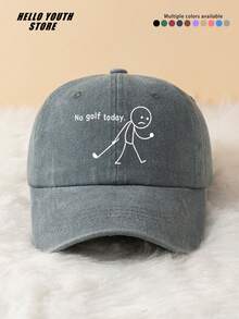 1pc Classic Baseball Cap Printed With "No Golf Today." Pattern, Lightweight & Comfortable All-Season Wearable Multi-Functional Duck Bill Hat, Unisex Outdoor Casual Sports Cap Suitable For Daily Life And Street Outings - A - View 10