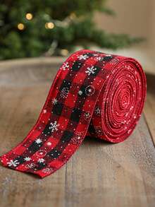 1pc Burlap Christmas Ribbon Christmas Tree Garland Decoration Ribbon Woven Tape Party Supplies Atmosphere Decor Colorful Ribbon - Multicolor - View 8