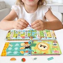 Montessori Busy Book Set, Space & Transportation Themed Toddler Activity Book With Reusable Stickers, Educational Kids Gift - Multicolor - View 6