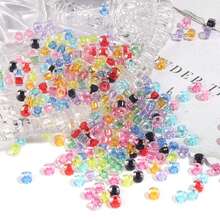 200/500/1000/2000pcs Mixed Color Mini Acrylic Dye Core Seed Beads Spacer Loose Beads For DIY Jewelry Making Bracelet Necklace Earrings Phone-Chain Key-Chain Accessories Craft Decoration - Multicolor - View 5