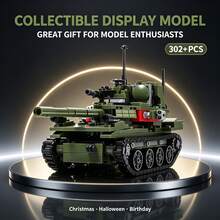 Main Battle Tank Assembly Set, 302+ Pieces 1:35 Scale Adult Collector Grade Model Kit, Rotating Turret And Track Chassis, Suitable As Christmas, Halloween, Thanksgiving And Birthday Gifts For Hobby Collectors - Green - View 6