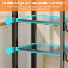 4-Layer Heavy-Duty Metal Kitchen Storage Rack With Wheels, Kitchen Fruit Basket, Kitchen Trolley, Kitchen Storage Organizer, Removable Basket With Wheels, Kitchen Fruit And Vegetable Organizer Rack Storage Truck - Black - View 9
