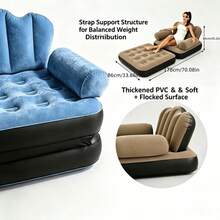 Giường sofa hơi PVC phủ nhung gấp gọn di động, sofa hơi đa năng chuyển đổi thành đệm hơi, phù hợp làm quà tặng ngày lễ - Nhiều màu - Xem 5