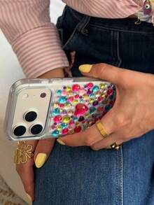 Bedazzling gnistrande DIY-mobilskal med strass och ädelstenar + klistermärken, kompatibelt med 18 Pro Max, 17, 16, 15, 14, 13, 12 Pro Max, 11, bling strassmobilskal - älskar diamant - Visa 4