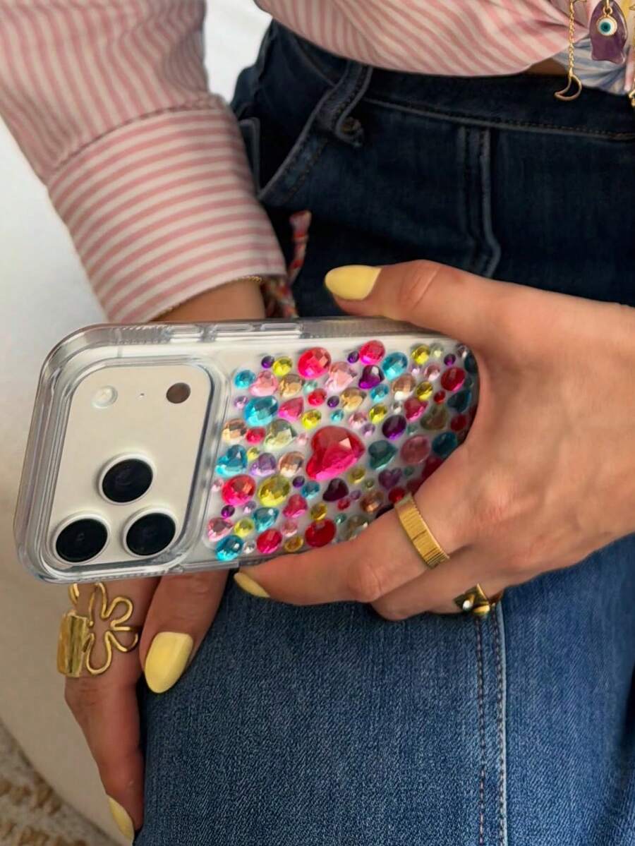 Bedazzling Sparkling Rhinestones Gem Diy Phone Case + Stickers Compatible With IPhone 18 Pro Max 17 16 15 14 13 12 Pro Max 11 Bling Rhinestone Phone Case