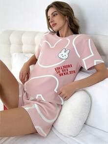 Women Pajama Sets - Pink Bunny - View 8