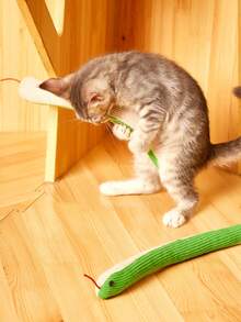 1pc Cat Toy Snake, With Rustling Sound, Soft Linen Material, Interactive Kitten Exercise Kick Toy, Suitable For Indoor Cats - Multicolor - View 3
