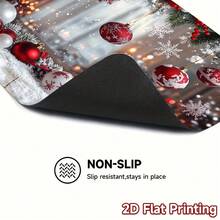 1PC Christmas Element Welcome Mat, Diatomite Absorbent Small Rug, Non‑Slip Floor Mat For Stove Coffee Machine Water Bar Counter, Christmas Halloween Home Decor, Indoor Outdoor Doormat For Front Door Kitchen Area - Multicolor - View 4