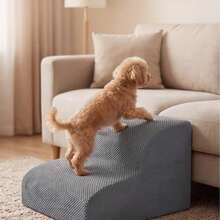 Tangga Ramp Mainan untuk Kucing & Anjing, Tangga 2/3/4 Langkah untuk Anak Anjing, Tempat Tidur, Sofa, Ramp Anjing, Tangga Hewan Peliharaan yang Dapat Dilepas, Membantu Hewan Peliharaan dengan Mudah Menaiki Sofa dan Tempat Tidur, Langkah Spons Tahan Lama Anti Selip, Permukaan Lembut dengan Bantalan, Dapat Dilepas dan Mudah Dibersihkan, Cocok untuk Anjing dan Kucing Kecil/Sedang/Besar/Lansia, Furnitur Hewan Peliharaan Premium, Ramp Anti Selip - Light Grey - View 3