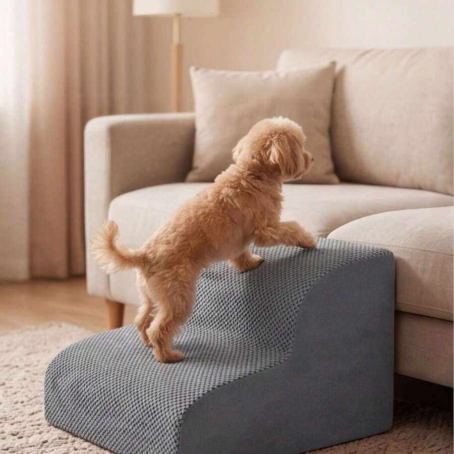 Cat & Dog Pet Stairs Ramp Toy 2/3/4 Step Ladder Puppy Bed Sofa Dog Ramp Detachable Pet Steps, Help Pets Easily Climb Up Sofa And Bed, Non-Slip Durable Sponge Steps, Soft Surface With Cushioning, Detachable And Easy To Clean, Suitable For Small/Medium/Large/Senior Dogs And Cats, Premium Pet Furniture, Anti-Slip Ramp
