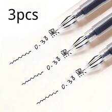A Pack Of 3 Diamond Tip Gel Pens, 0.38 Mm Fine Point, Large Capacity, Smooth Writing, Suitable For Office And School Use - A - View 7