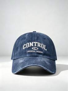 1pc Men Vintage Washed CONTROL Letter Embroidered Baseball Cap, Adjustable Distressed Snapback Hat, Casual Sun Hat For Street Travel Hiking - Multi-color - View 14