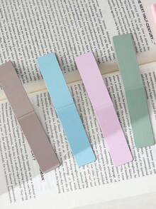 Mordant Tone Magnetic Bookmarks, Soft Magnetic Page Clips, Solid Color Block Design Reading Markers, 4 Styles Stationery Suitable For Students And Book Lovers - Morandi Colors - View 7