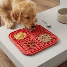 1pc-Dog & Cat Licking Mat With Suction Cups, Stop Choking & Fast Eating, Silicone Slow Feeder For Treats & Distraction, Fun Mealtime Enrichment, Calming Bath & Grooming Helper, Multi-Color. - Multicolor - View 4